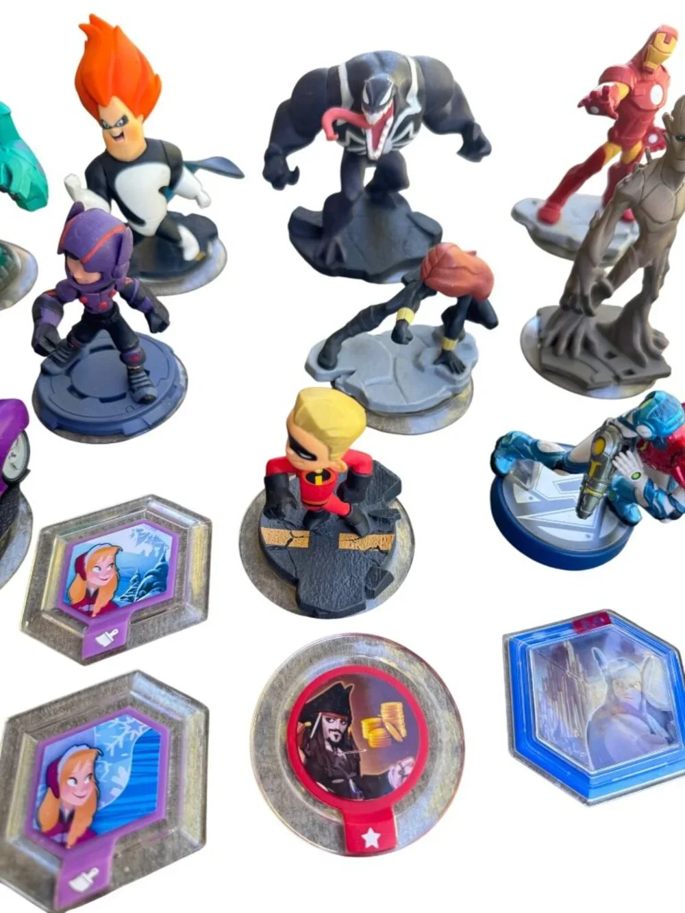 Disney Infinity Figures & Power Discs Lot - Marvel Star Wars Frozen & More